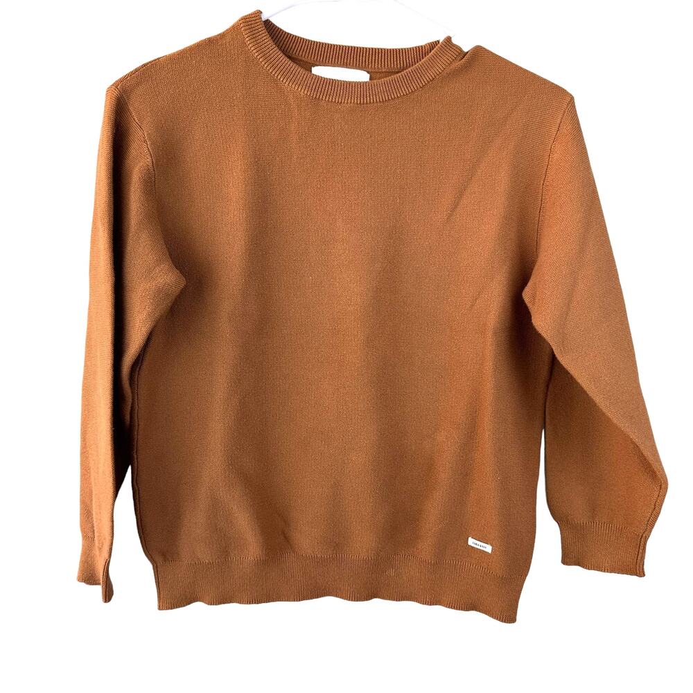 Zara Kid’s Girls Sz: 8 Brown Round Neck Ribbed Knit Pullover Long Sleeve Sweater